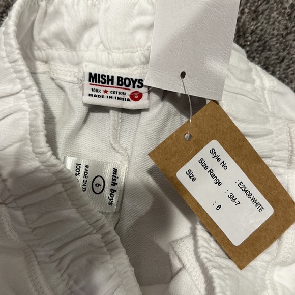 Mish Boys Solid Comfy Shorts, white size  6 - Picture 4 of 5